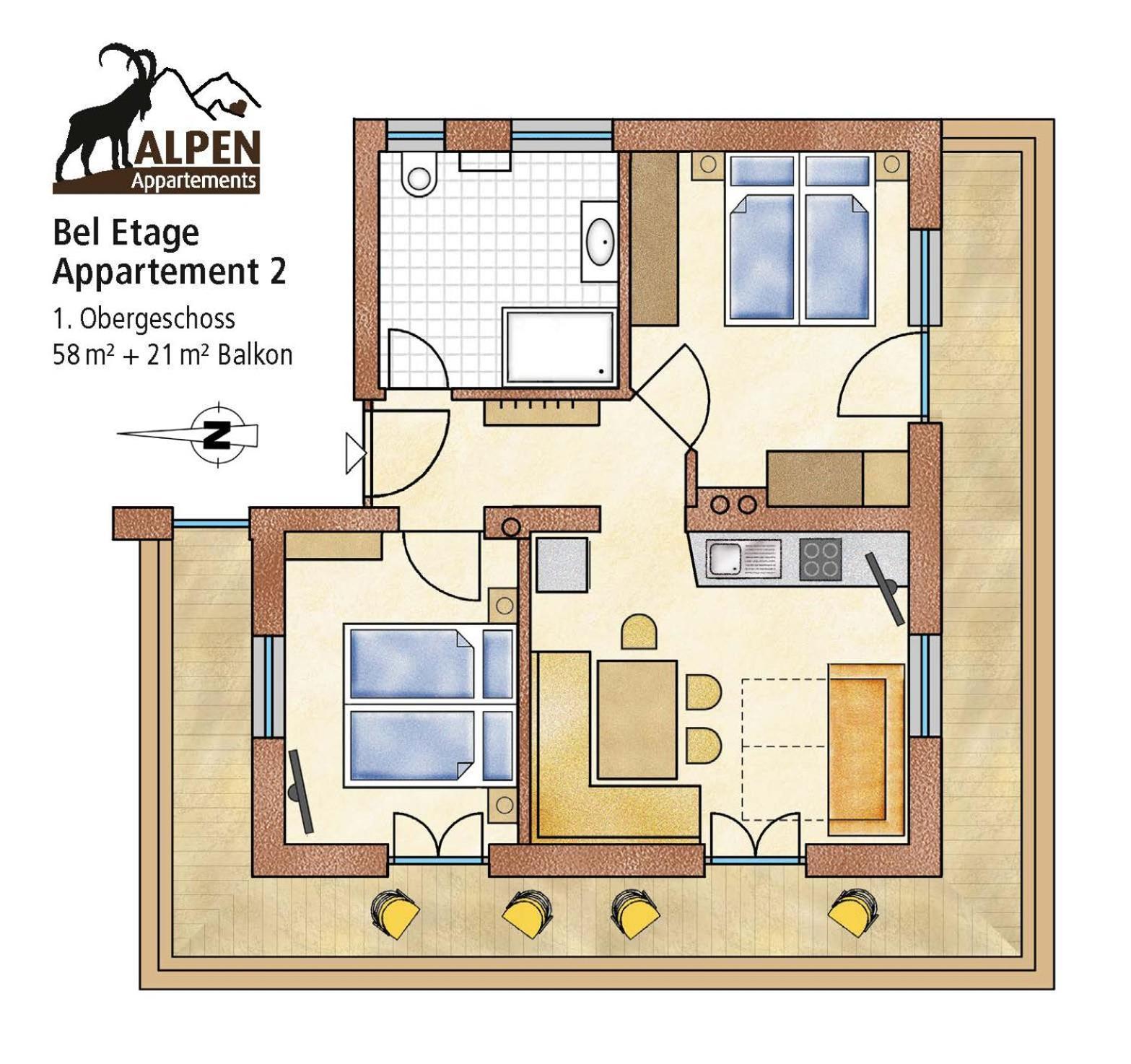Alpen Appartement Beletage 메이른호픈 객실 사진